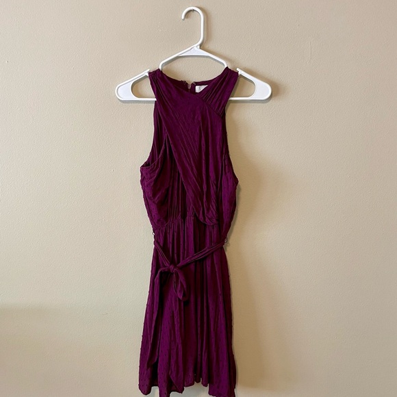 Loft Crossover Halter Dress Sweet Beet Purple Size 6 - Picture 4 of 4